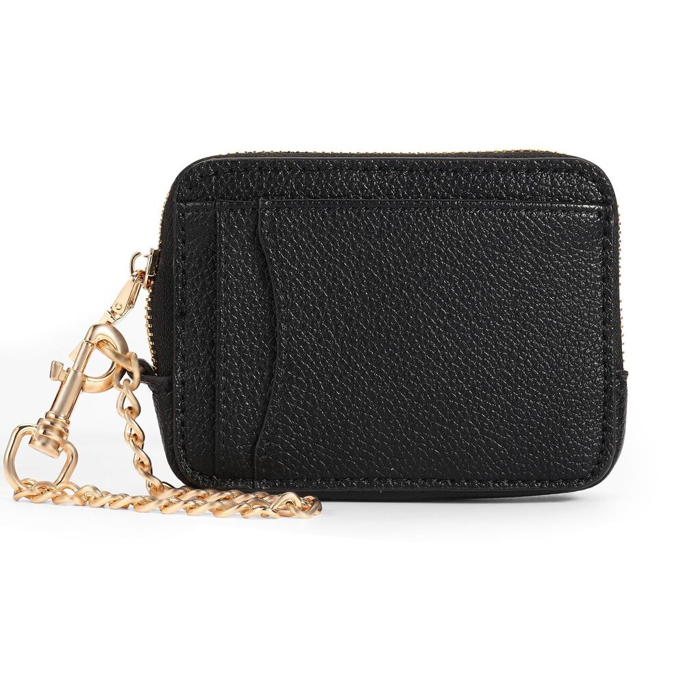 4509 Zip Card Case, Keychain Wallet Card Holder Purse Black